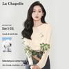 La Chapelle Women's Loose Long Sleeve Cotton T-Shirt with Floral Print