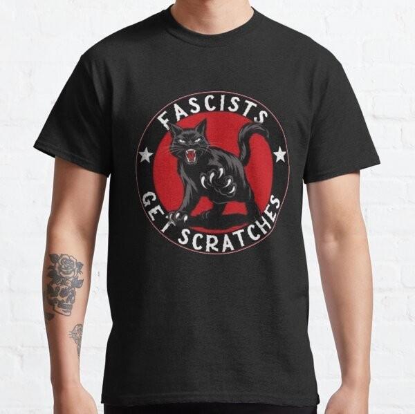 Cats Against Fascists Get Scratches Classic T-Shirt