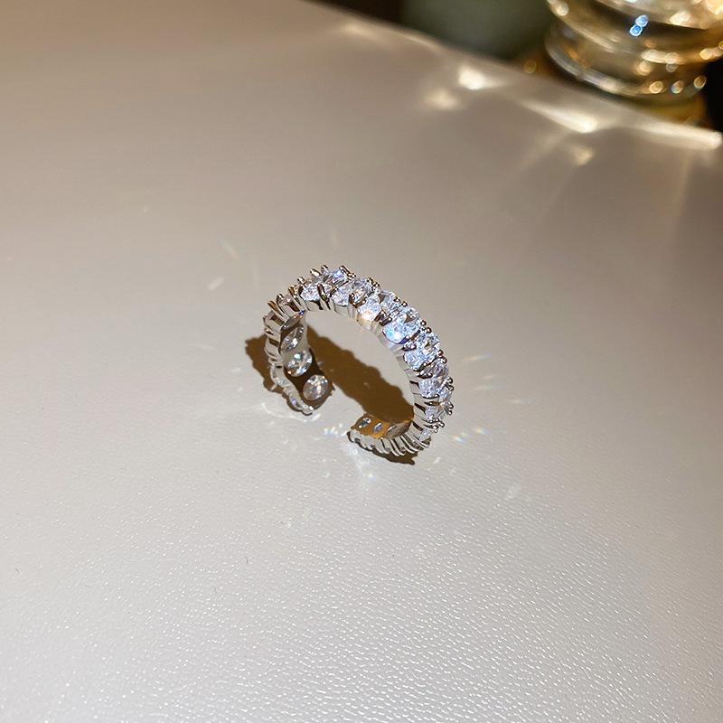 Prsten na otevírání sáčků se cukrem, pozlacený skutečným zlatem, osazený diamanty, Lehký, Vysoce luxusní, High-end, Prsten na ukazováček, Univerzální šperk pro dojíždění