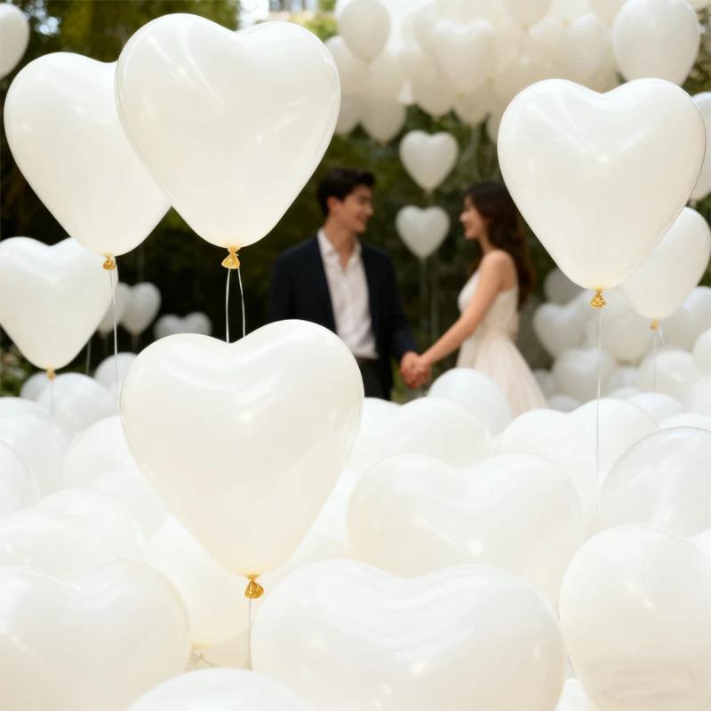 White Transparent Love Heart Balloons Valentine's Day Latex Balloon Birthday Wedding Party Anniversary Photo Prop Decor Supplies
