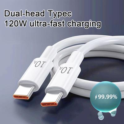 120W 10A Dvigubas USB-C greito įkrovimo laidas Super Quick Charge laidas USB-C į USB-C Power Delivery duomenų sinchronizavimo laidas skirtas Samsung, Xiaomi