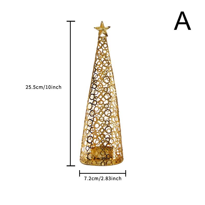 Metal Christmas Tree Candlestick Christmas Candle Cup European Wedding Decoration Tea Wax Small Round Cup Candle Holder Gift