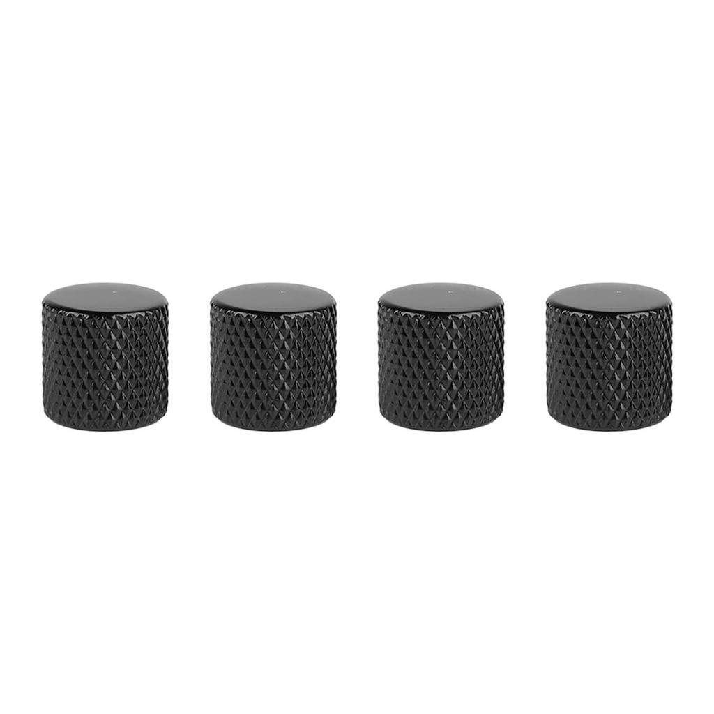 4Pcs Electric Guitar Knobs Set Metal Potentiometer Cap Volume Tone Control for Bass Black