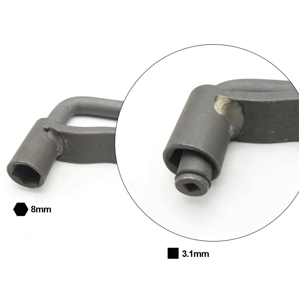 Ventil-Einstellwerkzeug für Motorradmotoren, Vierkant-Innensechskant, T-Schlüssel, Ventilschraubenschlüssel, 8 mm, 9 mm, 10 mm, Fühlerlehre 0,02 bis 1 mm