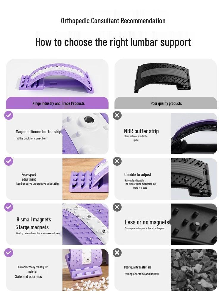 Lendenwirbelsäulen-Dehnungs-Massagegerät: Akupunktur, Bandscheibenvorfall-Linderung, Wirbelsäulenkissenkorrektur
