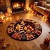 Ghost Pattern Carpet with Spooky Rug Halloween Staircase Area 3D Haunted Stair Round Theme Floor