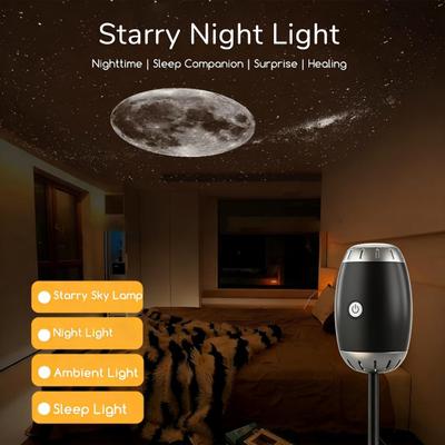 Starry Sky Projector Night Light with Adjustable Brightness 360 Degrees Rotation Easy Touch Control Lamp USB Rechargeable Bedroom Ambient Lighting