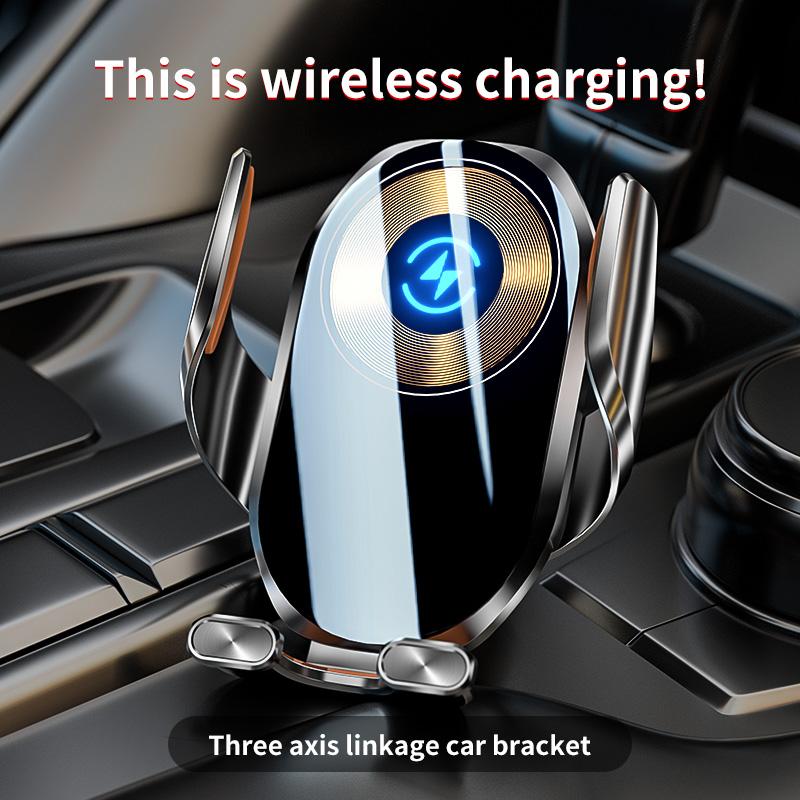 Magic clip A6 three-axis linkage double induction automatic opening and closing luminous wireless charging mobile phone car bracket