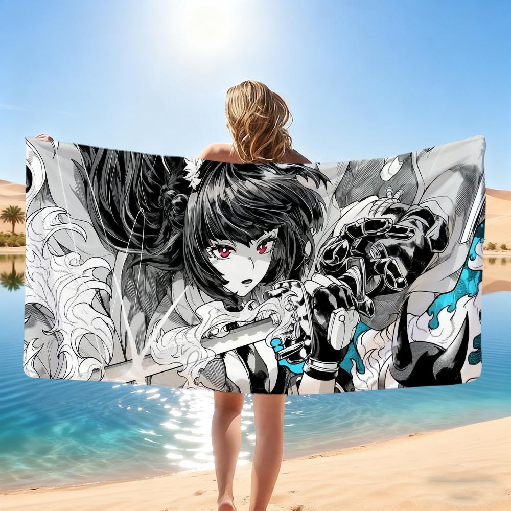Zenless Zone Zero Hoshimi Towel Gift For Travel Gym Sauna Travel Spa Shower Camping Quick Dry Sports Beach Towels Soft Pool