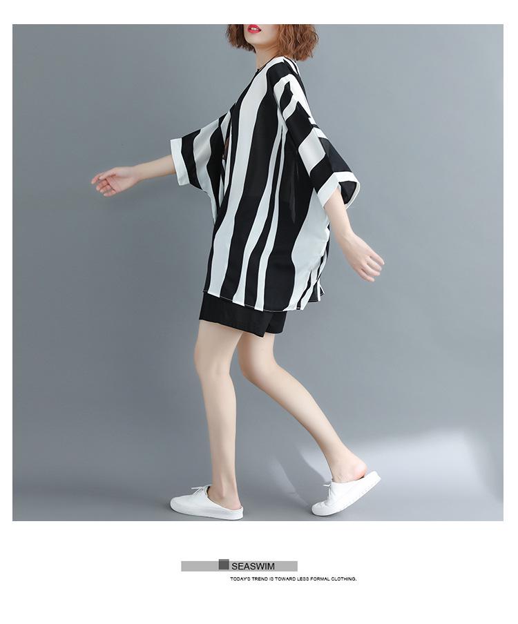 2021 Summer Plus Size Batwing Sleeve Chiffon Top - Loose Fit, Slimming Fashion