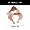 Plush Christmas Headband Festival Bear Hairhoop with Santa Hat Family Gathering Headhoop Holiday Party Props Hairband