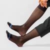 Man Short Silk Socks Business Thin Nylon Striped Breathable Soft Elastic Below Knee Calf Formal Wear Crew Socks Gentleman