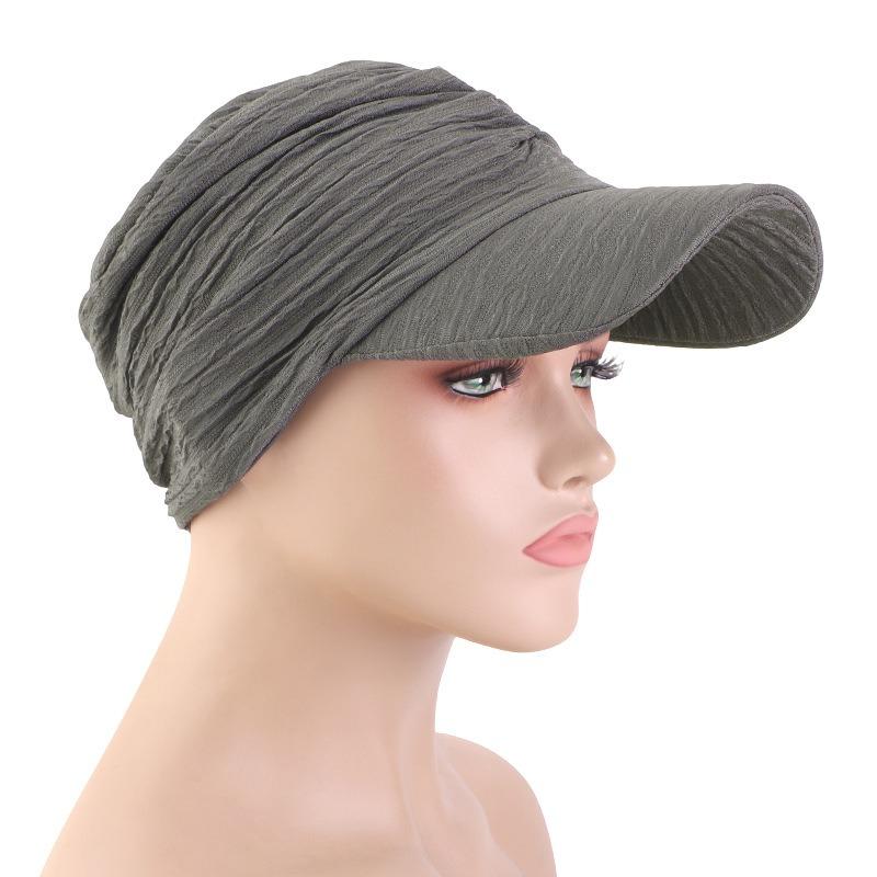 Folded brim headscarf cap cap flat top visor sun hat bag head cloth cap JDTG