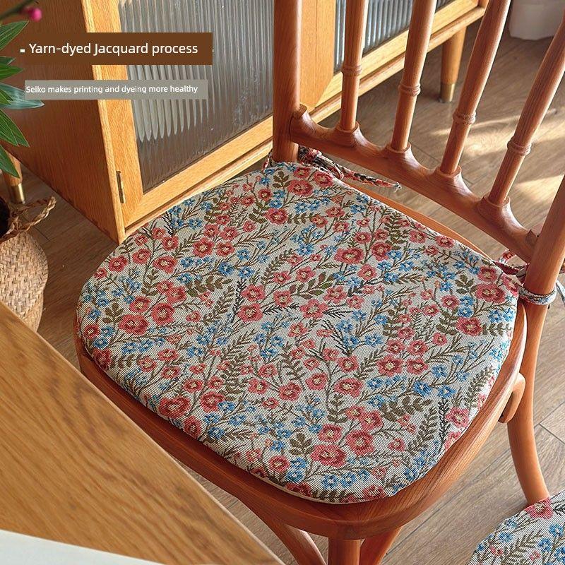 

Американский винтажный жаккардовый чехол для подушки, подушка для обеденного стула, ткань, подушка для стула в форме подковы, пасторальный стиль, хлопок, подушка для стула, дышащая, моющаяся Jacaranda cushion Small size 41*37cm