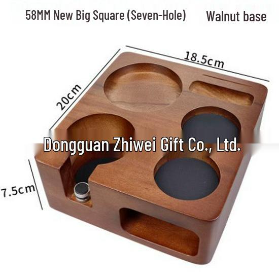 

Walnut Coffee Tamper & Needle Holder with Seven-Hole Base