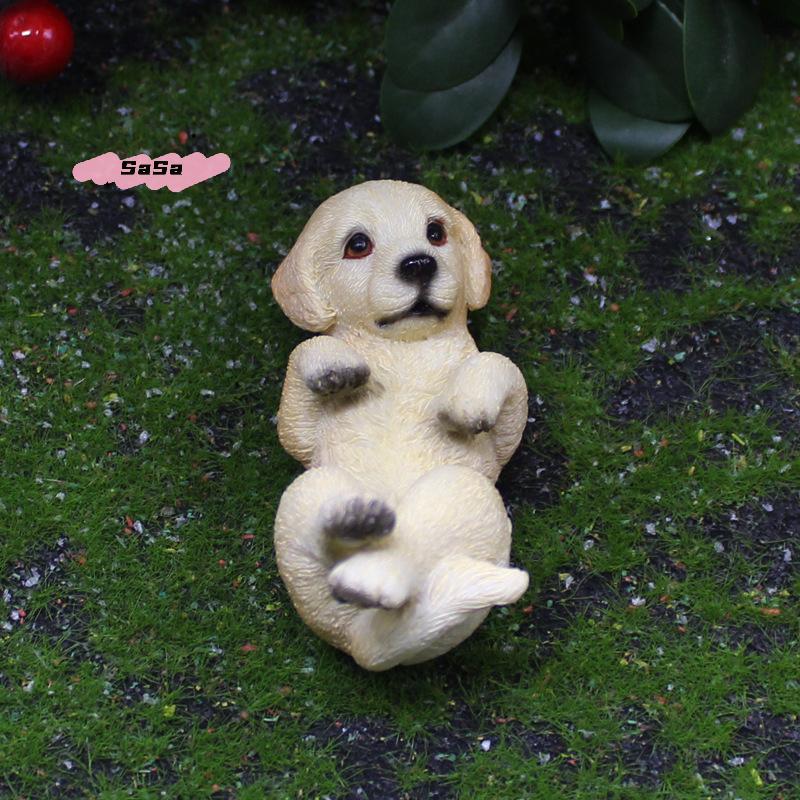 S-1 Pc Realistic Golden Retrievers Puppy Dog Miniature Figurine For Home And Garden Decors Resins Labrador Figure Ornament