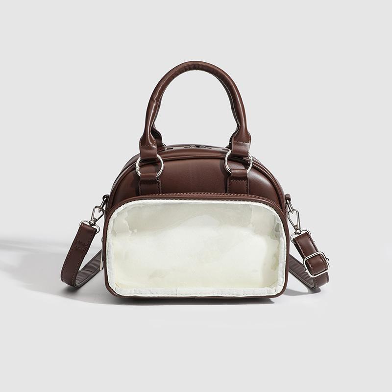 Fashion texture bowling bag women's new trendy versatile commuter fashion handbag shoulder messenger bag