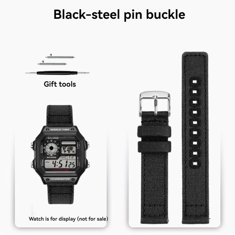 Canvas quick release strap  For Casio G-Shock AE-1200WH/1300/1000/A159 A158W A168 / F91w AE1200 nylon Bracelet Watch Band 18mm