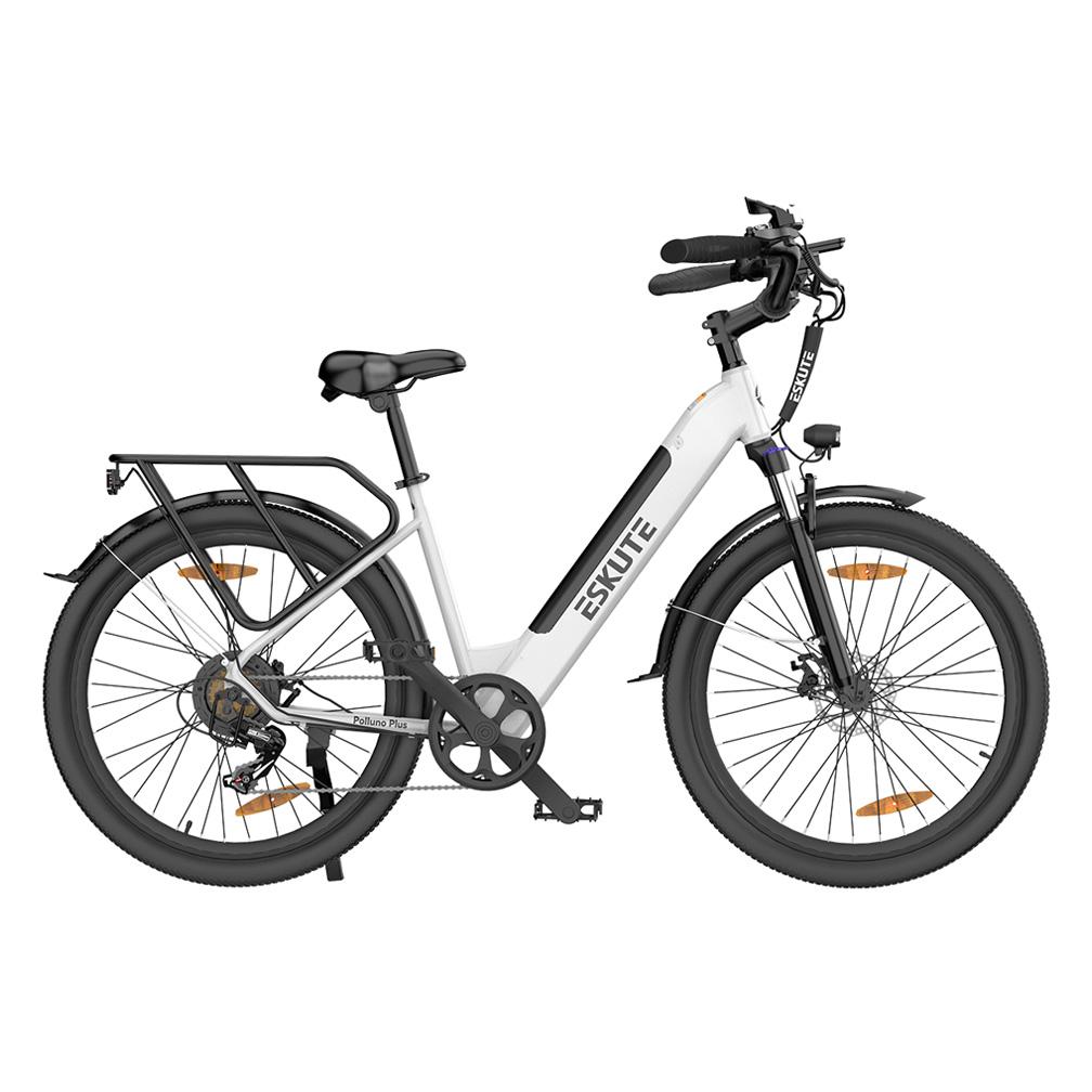 Eskute Polluno Plus26 Alloy Frame E-Bike 250W, 36V 20Ah, Shimano 7-Speed, Taillight, 26" High-Speed Tires Commuter E-Bike for Adult