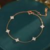 1PC French light luxury four-leaf clover bracelet female-feeling gypsy flower versatile hand jewelry