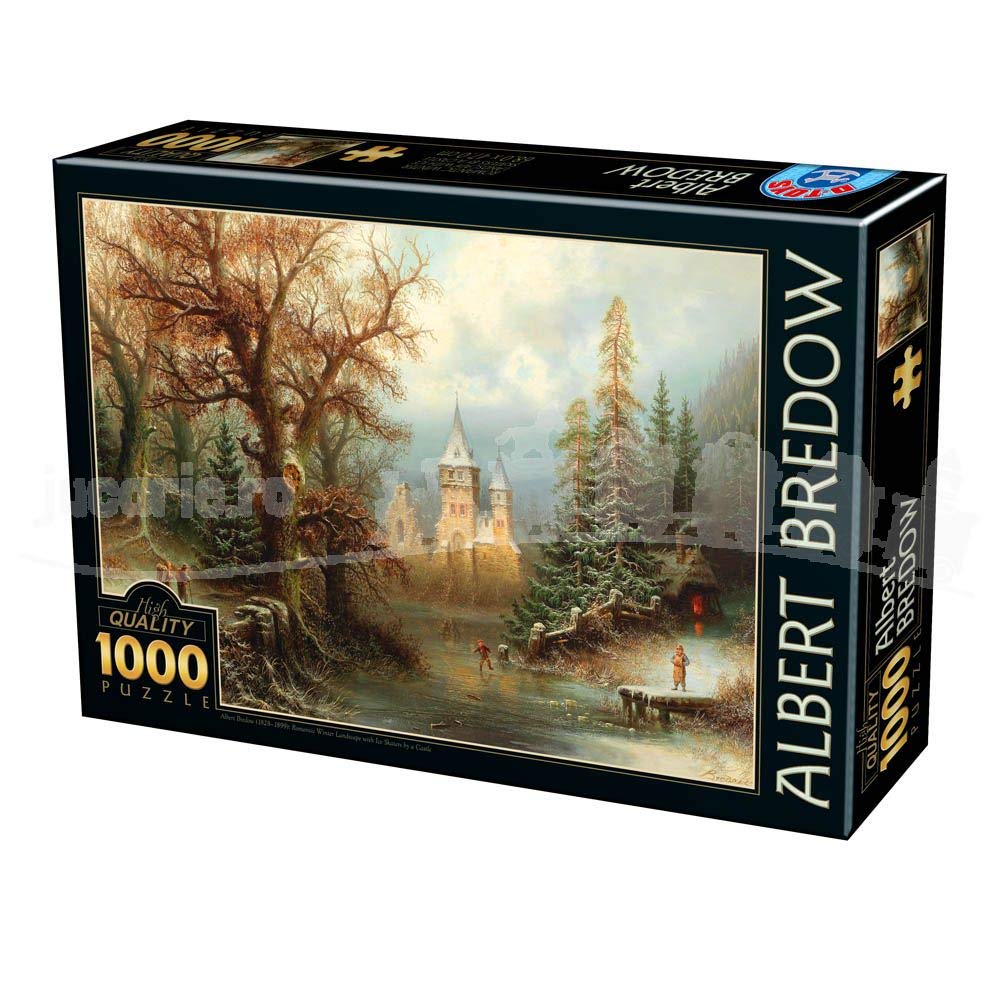 

D-Toys Jigsaw Puzzle 75697-BR01 Albert Bredow: Romantic Winter Landscape with Iceskaters by a Castle, 1000 Pieces, 47 x 68 cm