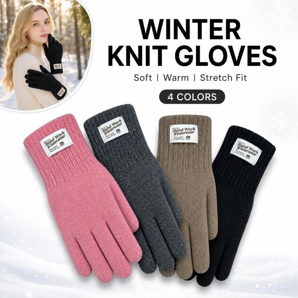 Unisex Warm Gloves Elastic Cuff Winter Gloves Fashionable Knitted Gloves Winter