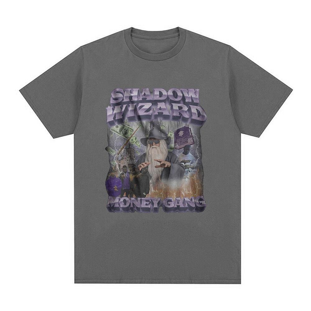Shadow Wizard Money Gang Meme Graphic T-shirt Men Fashion Vintage Short Sleeve T-shirts 100% Cotton Casual Oversized Tee Shirt