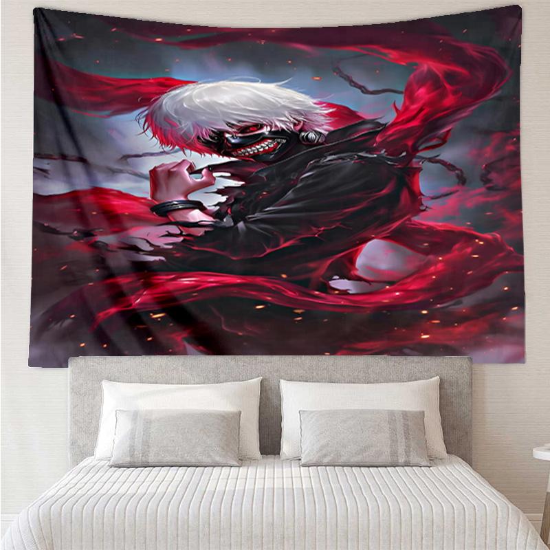 Tokyo Ghoul Masked Mystery Tapestry Room Decoration Wall Hanging for Living Room Bedroom, dormitory, Birthday and Christmas gifts