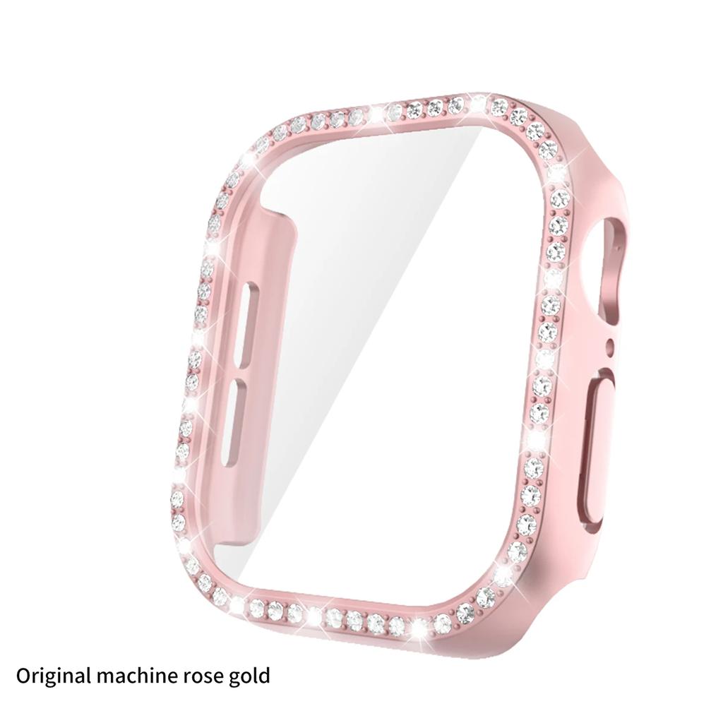 Bling Glass+Cover For Apple Watch 10 42mm 46mm Diamond Hard PC bumper+Screen Protector Case Iwatch Series 10 Accessories