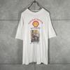 [USED] Shell Oil Short-sleeved T-shirt with Gas Station, Germany, and Phone Number Printed On It.