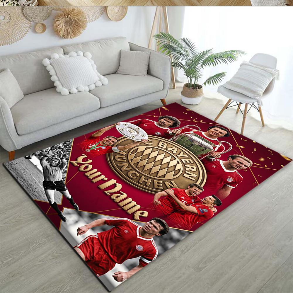 Fußball‑club Bayern München E.v. 1 Customize Your Name Area Rug Design for Living Rooms Game Room Kitchen Foyer Antislip Carpet Decorate Offices