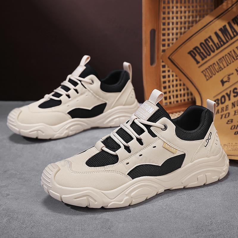 Fashion Men's Casual Sports Shoes 2025 Spring New Mesh Breathable Comfortable Thick Sole Shoes Fashion Versatile Low Top Chunky sneakers