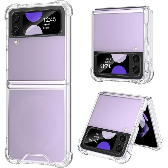 Coque pour Samsung Galaxy Z Flip 4 - Silicone TPU - Antichoc - Transparent - Slim - Résistant aux rayures