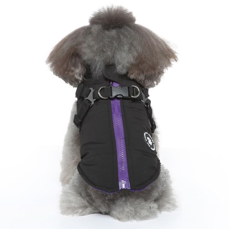 Pet Dog Winter Warm Coat Zip-Up 2-Leg Cotton Clothes Small Medium Dogs