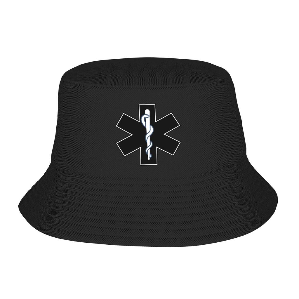 Custom Unisex Emt Star Of Life Bucket Hat Beach Sun Paramedic Medical Summer Fishing Hats