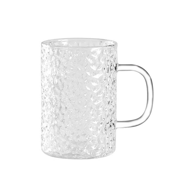 Hammered High Borosilicate Glass Mug with Handle