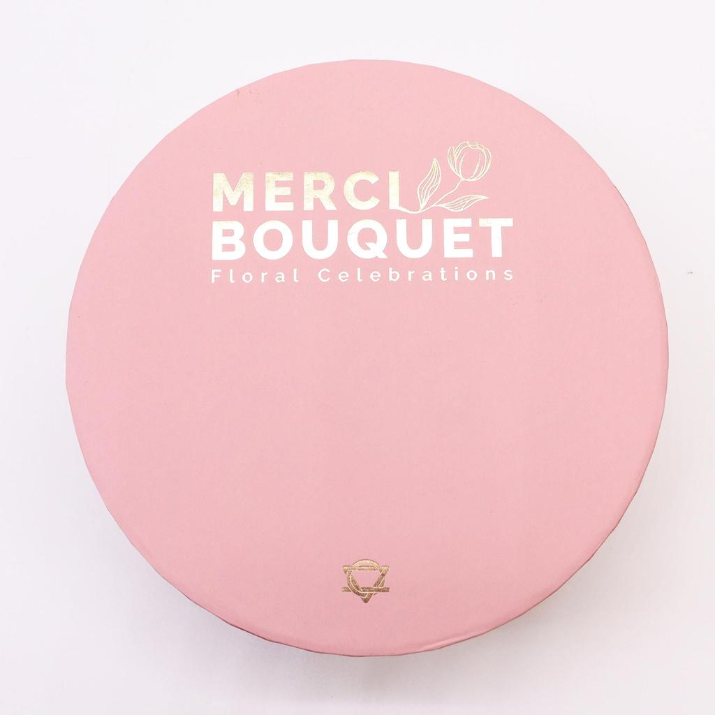 Boîte Ronde de Fleurs de Savon, Bénédictions pour Bébé Rose