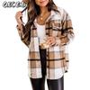 Damen Vintage Casual Herbst Winter Langarm POLO-Ausschnitt Jacken & Mäntel