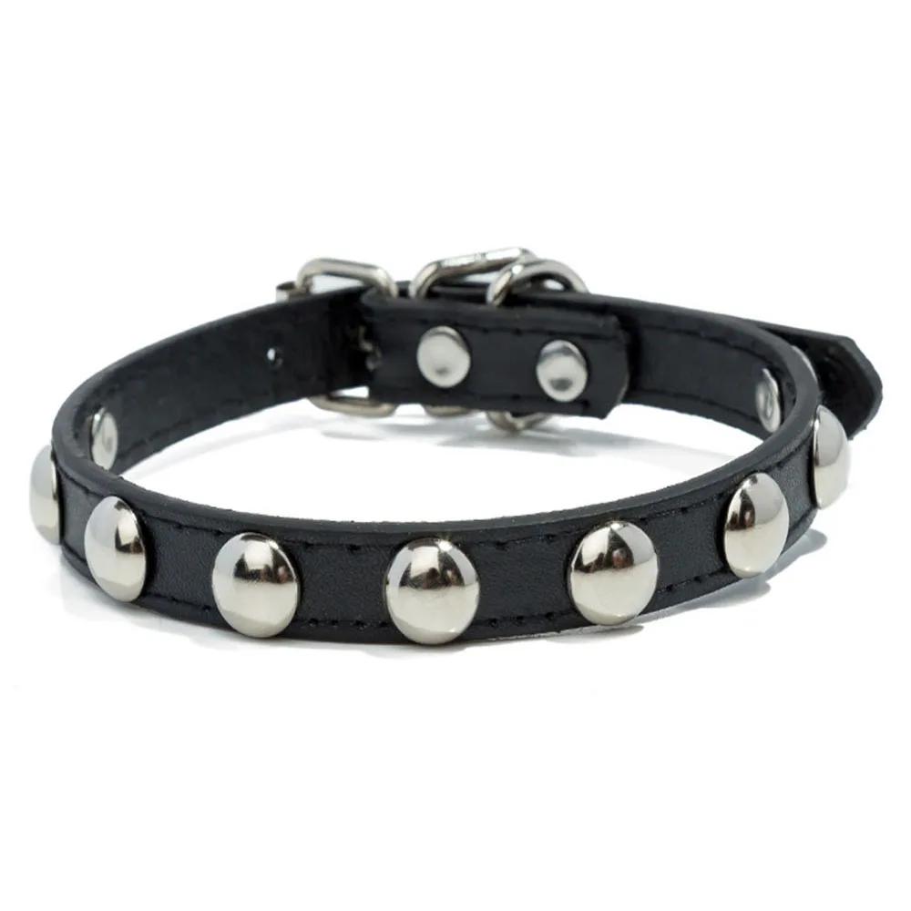 Pet Puppy Collar Fashion Colorful Leather Dog Collar Studded Collars for Small Dogs Cats Newborn French Bulldog ID Neck Strap