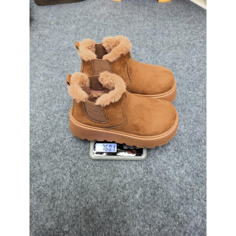 Women's Plus Size Ankle Snow Boots Winter New Minimalist Platform Warm Fleece Lined Boots