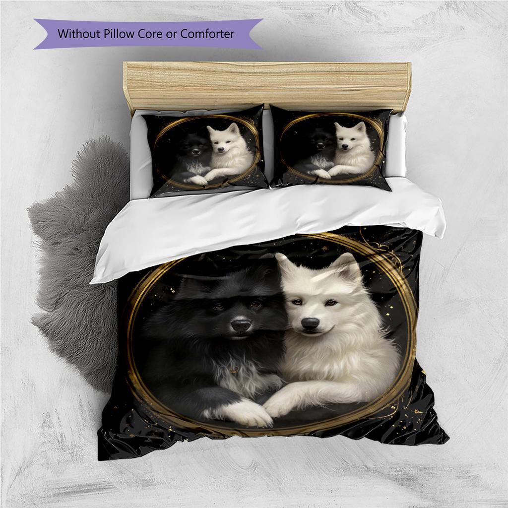 Cartoon Patroon Beddengoed Dekbed Set Dekbedovertrek Kussensloop Huisdecoratie Verjaardagscadeau (1 dekbedovertrek + 2 kussenslopen, zonder binnenkussen)