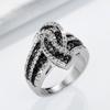 Inlaid Super Flash Zircon Ring, Two-Color High-Elegant Temperament Ring, Swing Arm Design