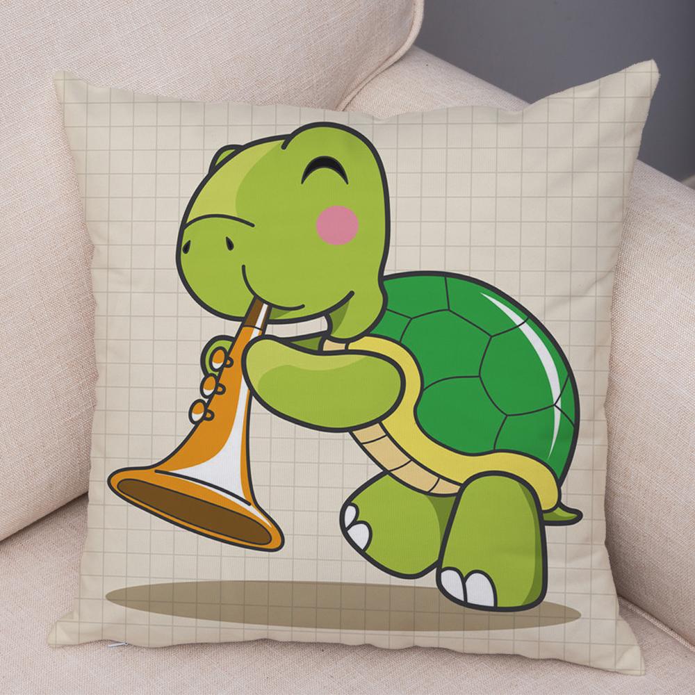 Cute Cartoon Animal Cushion Cover T Rex Dinosaur Unicorn Cat Dog Print Kids Room Decorative Pillow Case Home Gift