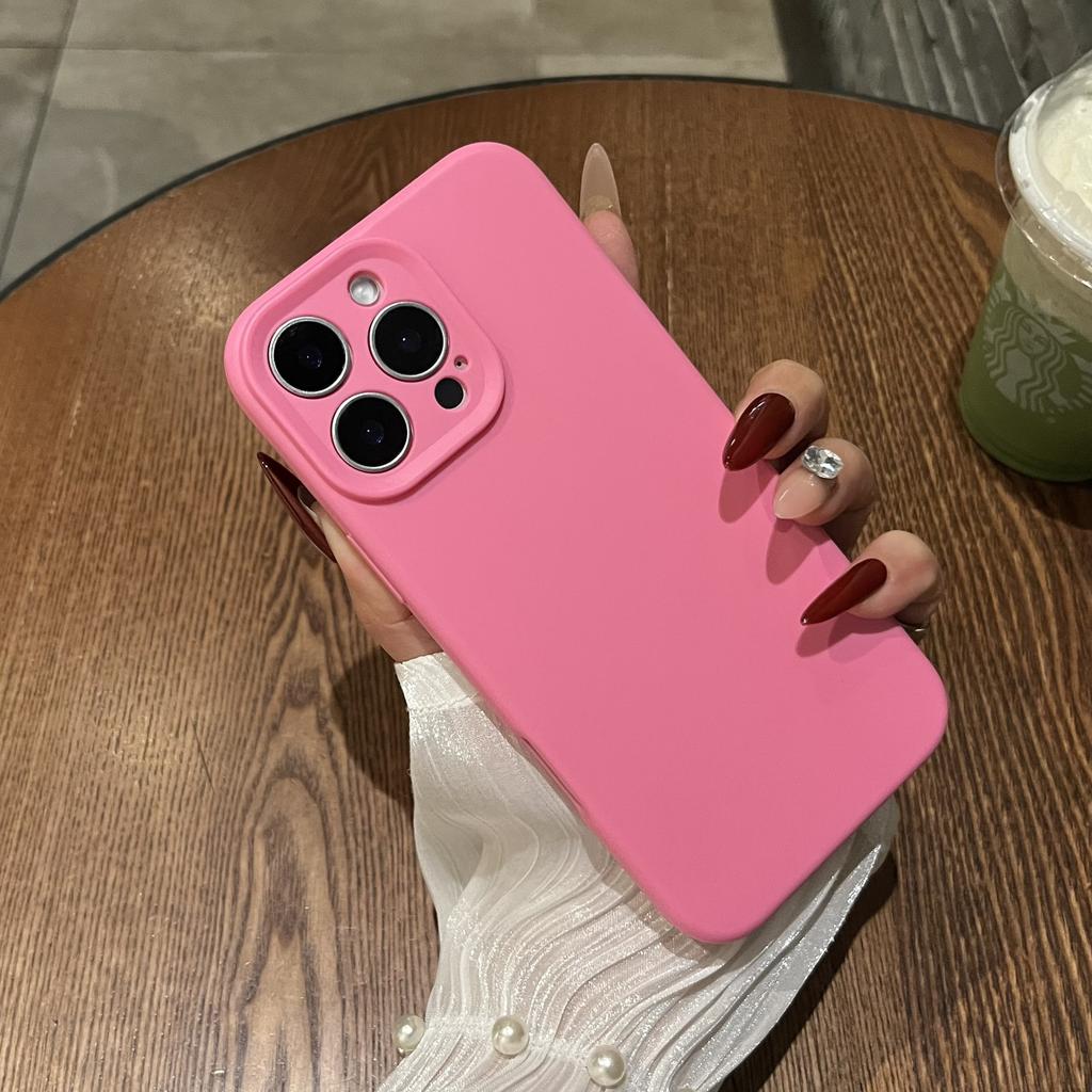 Soft Silicone Candy Color Case for iPhone 16 15 14 Plus 13 12 11 Pro Max Armor Shockproof TPU Rubber Bumper Simple Matte Cover