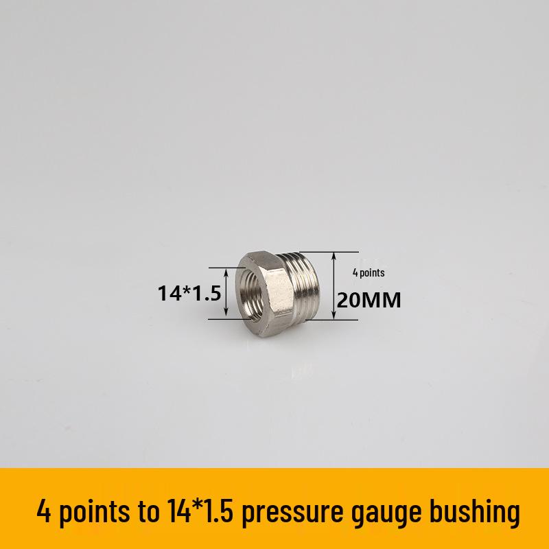 304 Stainless Steel Reducing Nipple, Male/Female, Thickened, 6-Point to 4-Point, 4-Point to M14 Pressure Gauge Adapter