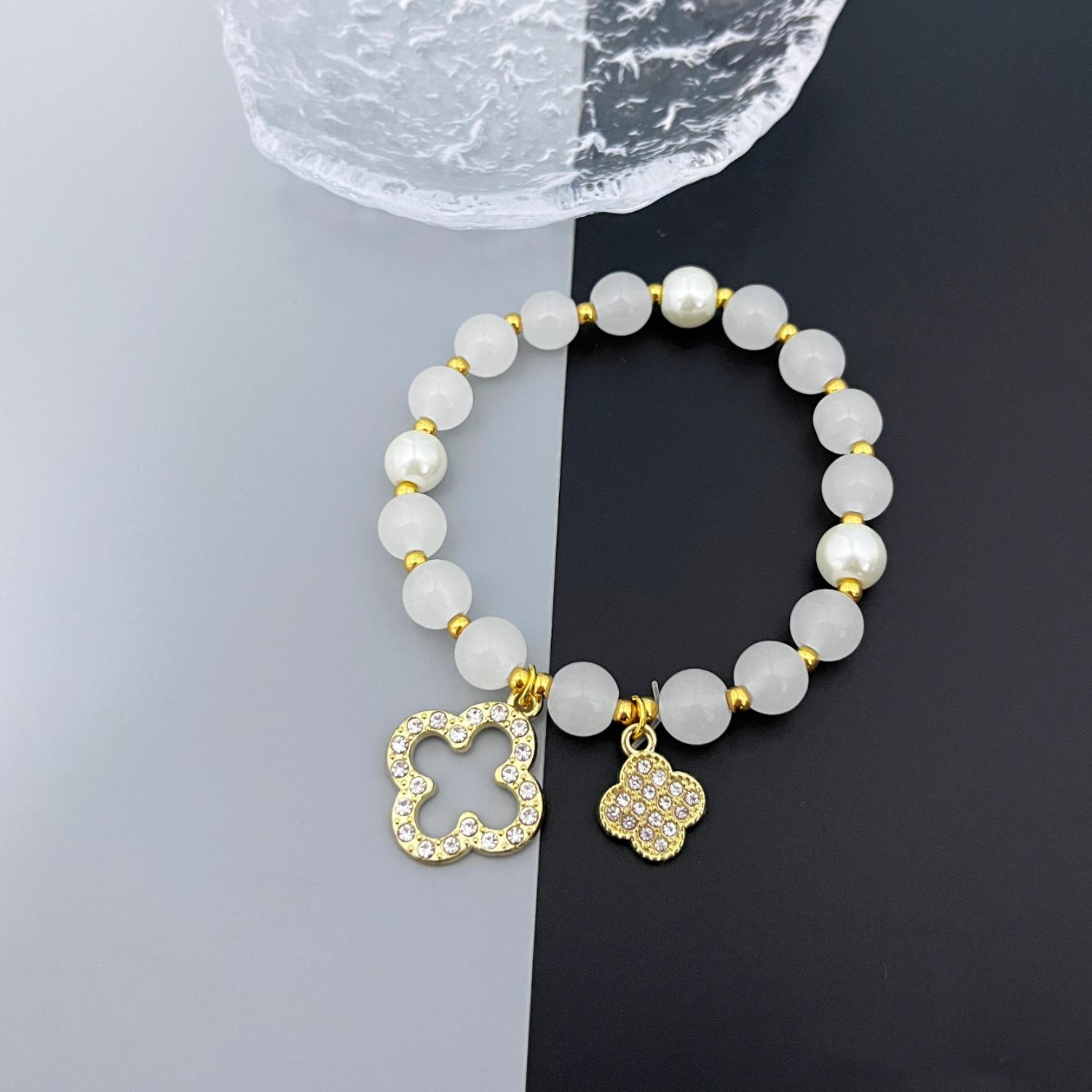 Браслет JYL TS Четырехлистник Модный Стиль Фэн-шуй Удача и Мода T949 темный сине серый