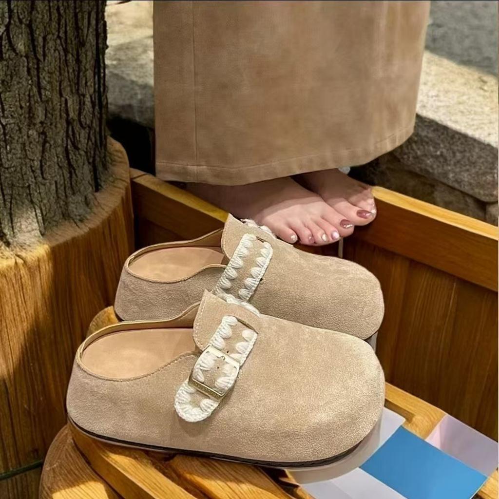 Casual Bag Head Half Slippers Women's 2025 Autumn and Winter New Fashion Versatile Comfortable Retro One-pedal Women's Slippers