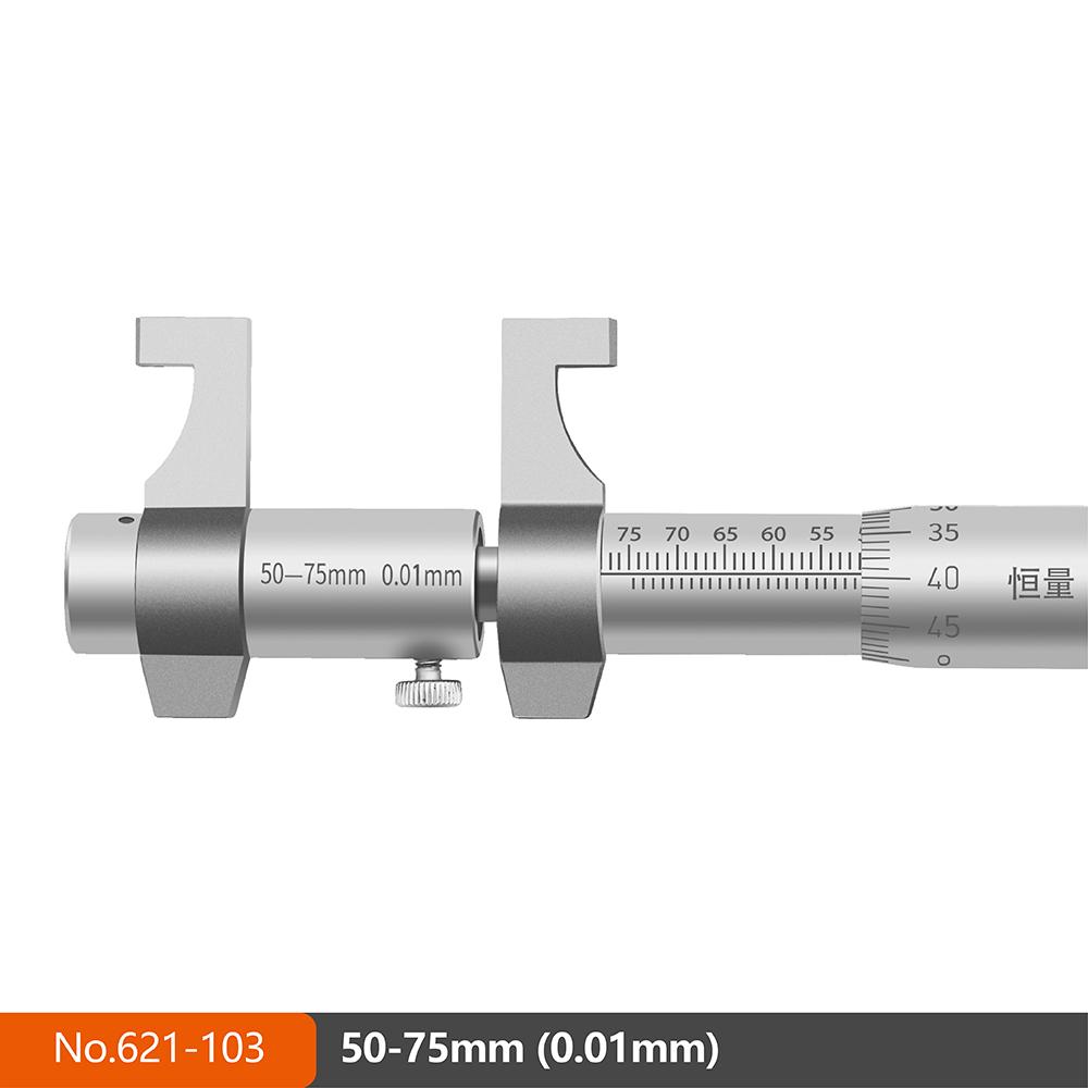 Vysoko presný mechanický mikrometer na vnútorný priemer 5-30 25-50 50-75 75-100mm Dvojbodový mikrometer na vnútorné otvory Rozlíšenie 0,01 mm