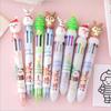 Kawaii Christmas Biros Pressed Multi-Color Pens Marker Creative Stationery for Writing School Supplies Kids Gift Random Styles