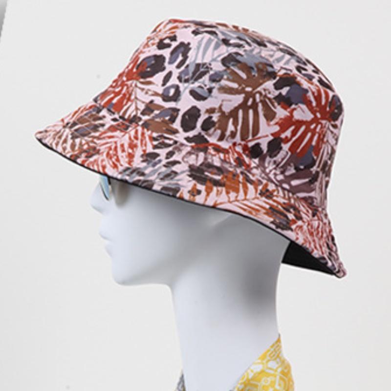 Hat Versatile Style Leaf Printing Womens Sunshade Hatscaps Fishermans